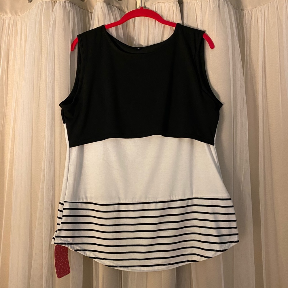Maternity tank with layered nursing top. XXL
